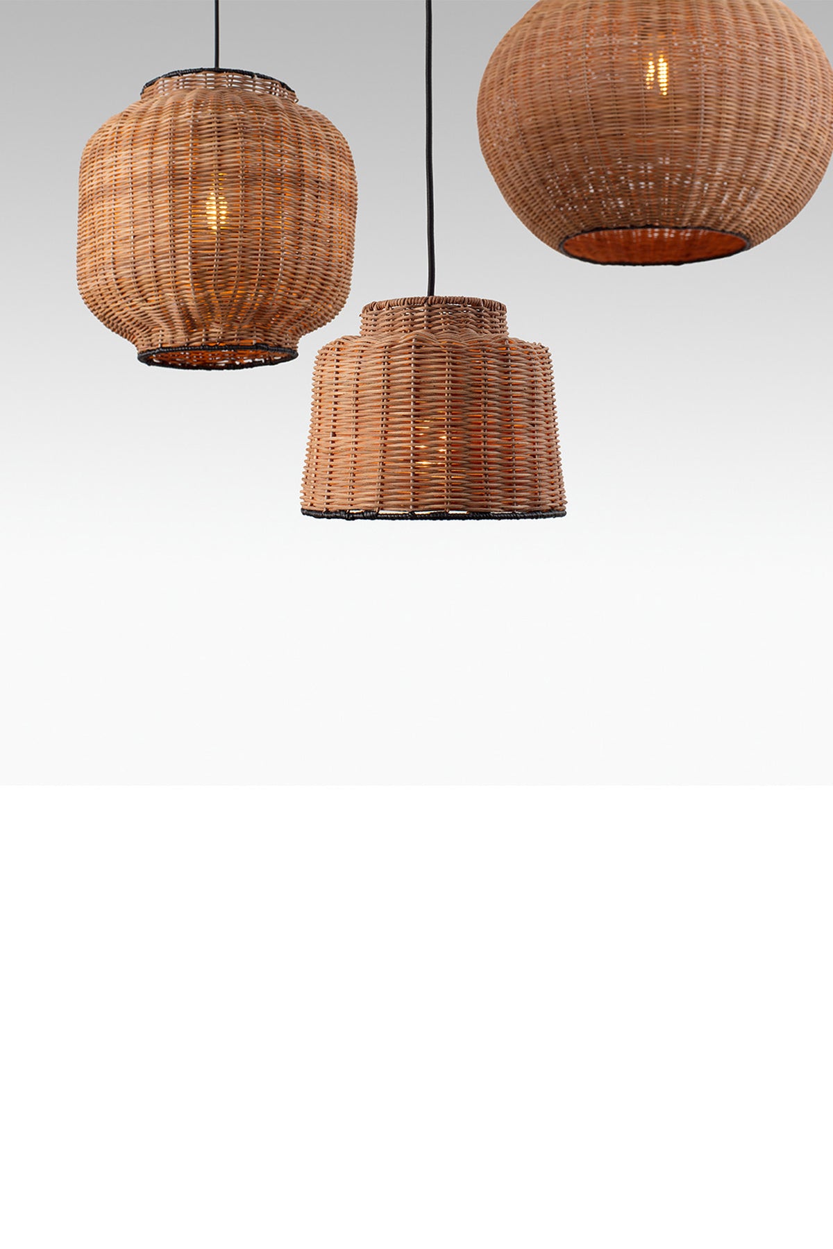 Faro Barcelona 65134-77-US Tupai Pendant in Black/Rattan
