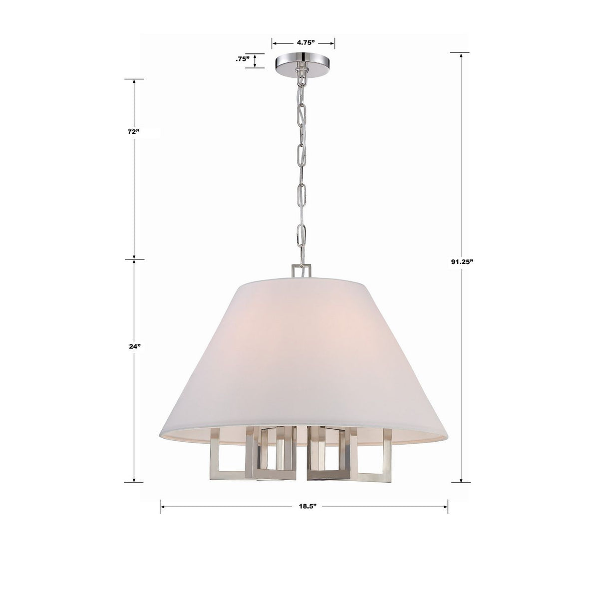 Crystorama - 2256-PN - Six Light Chandelier - Westwood - Polished Nickel
