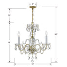 Crystorama - 5044-PB-CL-MWP - Mini lampe à trois lumières Suspendu - Cristal traditionnel - Laiton poli