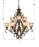 Crystorama - 7409-BU - Neuf Lumières Suspendu - Norwalk - Bronze Umber