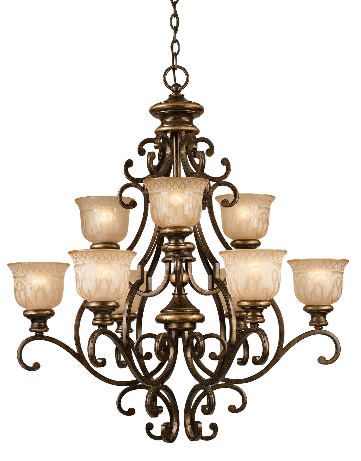 Crystorama - 7409-BU - Neuf Lumières Suspendu - Norwalk - Bronze Umber