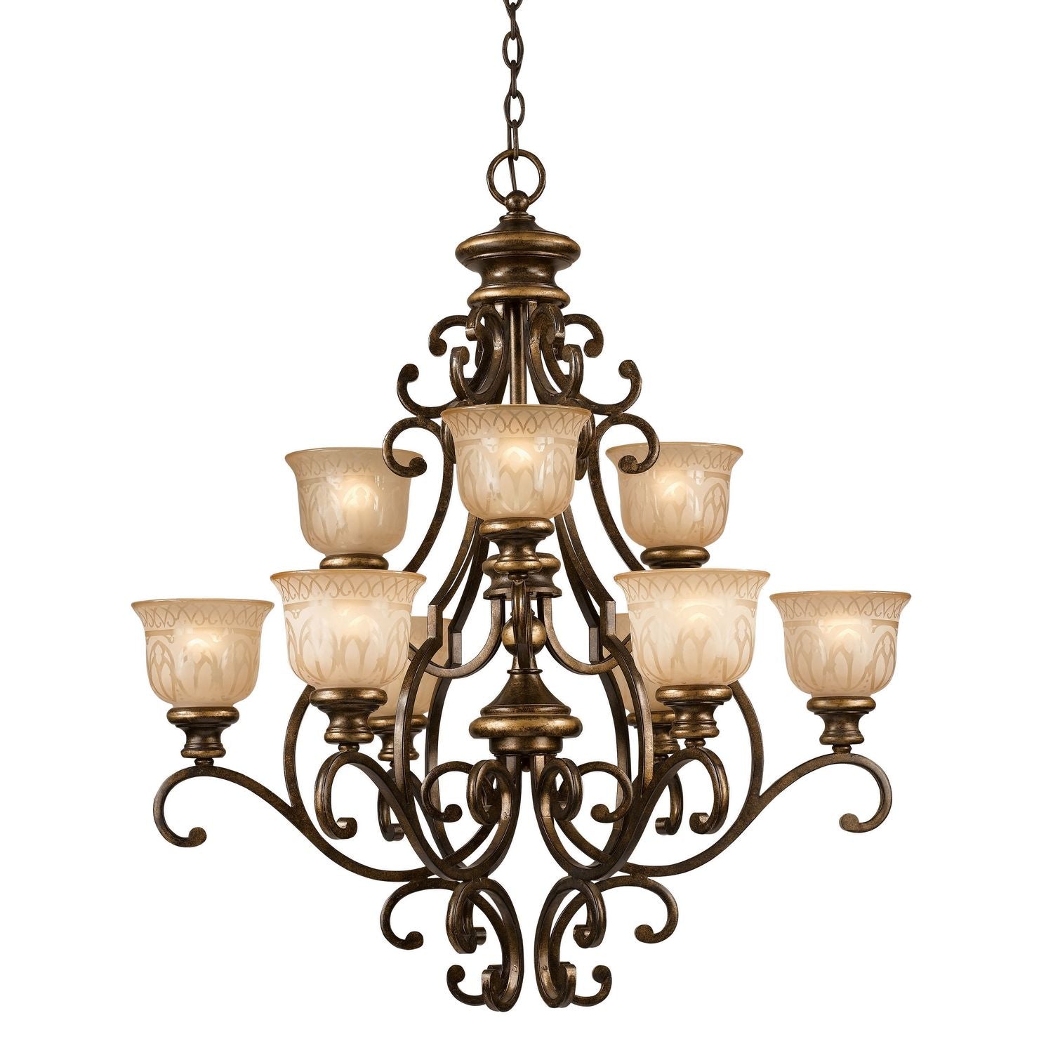 Crystorama - 7409-BU - Nine Light Chandelier - Norwalk - Bronze Umber