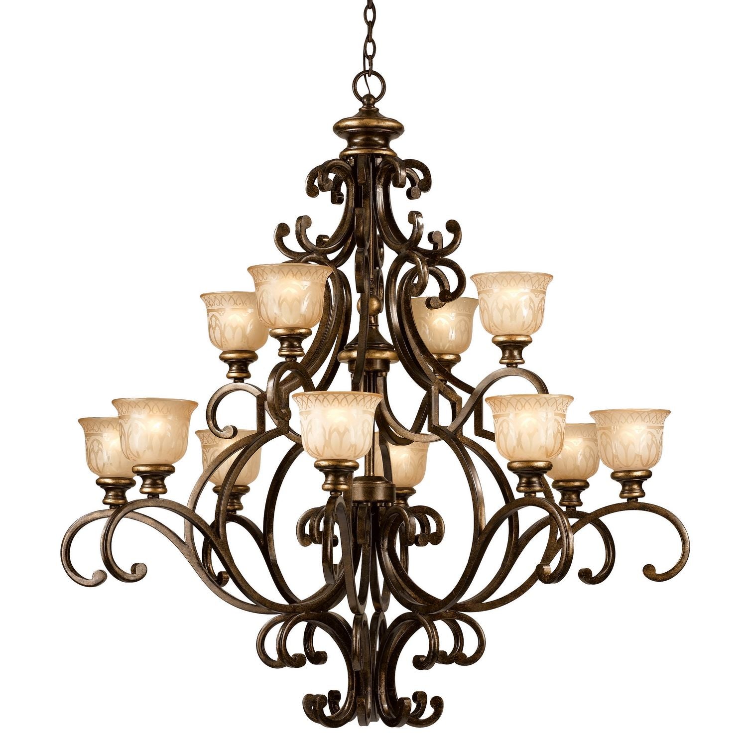 Crystorama - 7412-BU - 12 Light Chandelier - Norwalk - Bronze Umber