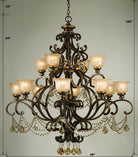 Crystorama - 7512-BU-GT-MWP - 12 Lumières Suspendu - Norwalk - Bronze Umber