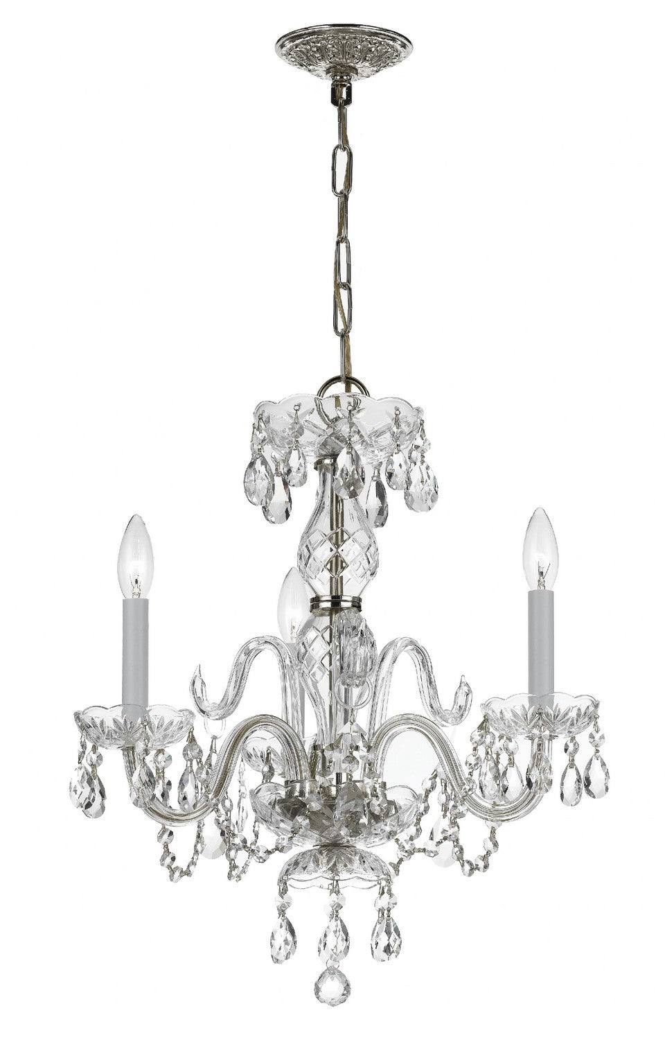 Crystorama - 5044-CH-CL-I - Mini lampe à trois lumières Suspendu - Cristal traditionnel - Chrome poli