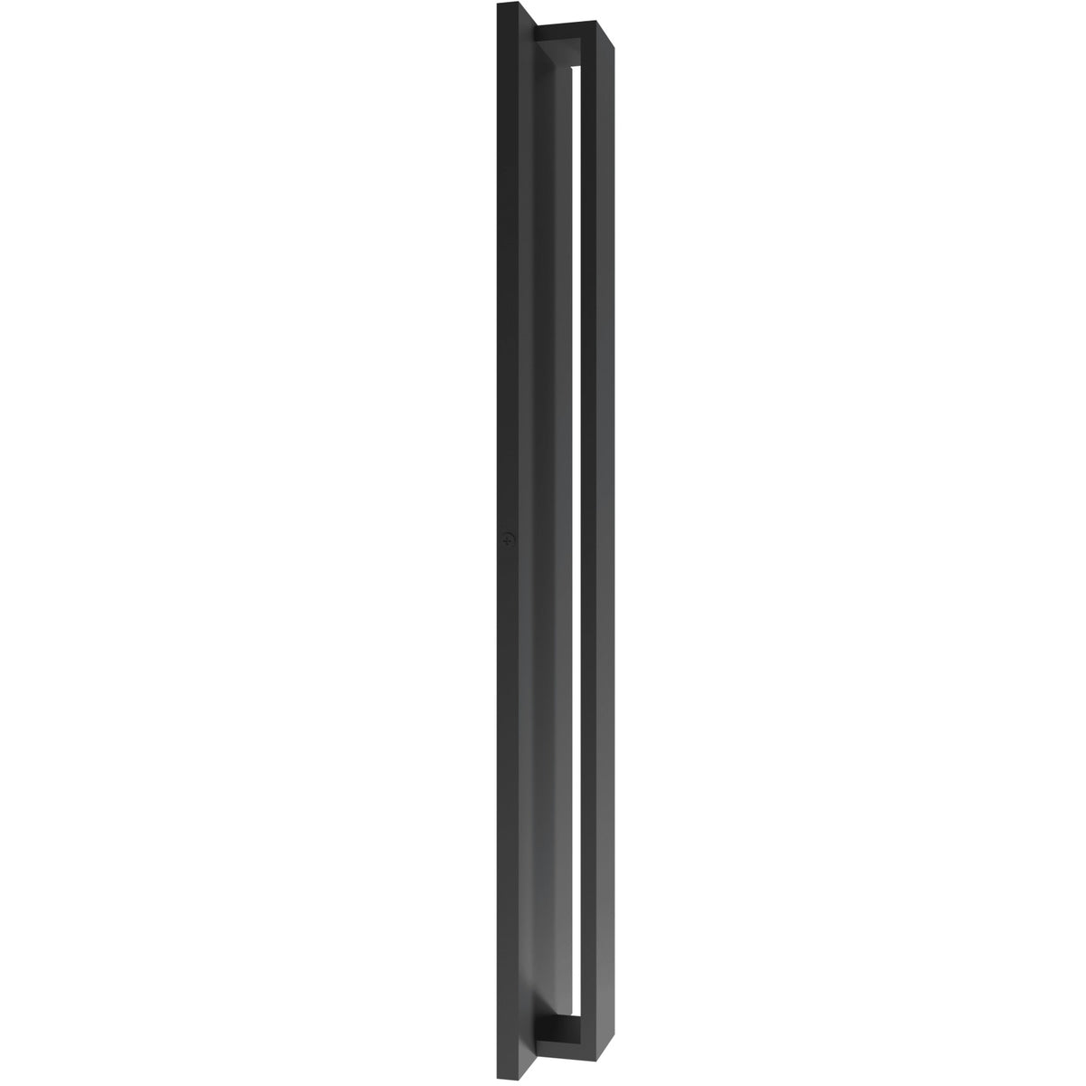 Avenue Outdoor 5CCT LED haut/bas Murale AV4916-BK-5CCT vue de face — Boîtier semi-carré noir de 40,6 cm (16 po) de hauteur avec fentes d'éclairage supérieures et inférieures, fond blanc