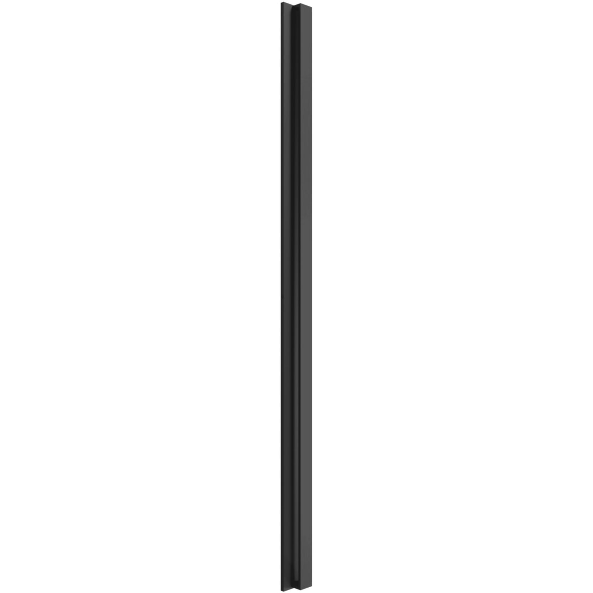 Avenue Outdoor 5CCT LED haut/bas Murale AV4948-BK-5CCT vue de face — Boîtier semi-carré noir de 122 cm (48 po) de hauteur avec fentes d'éclairage supérieures et inférieures, fond blanc