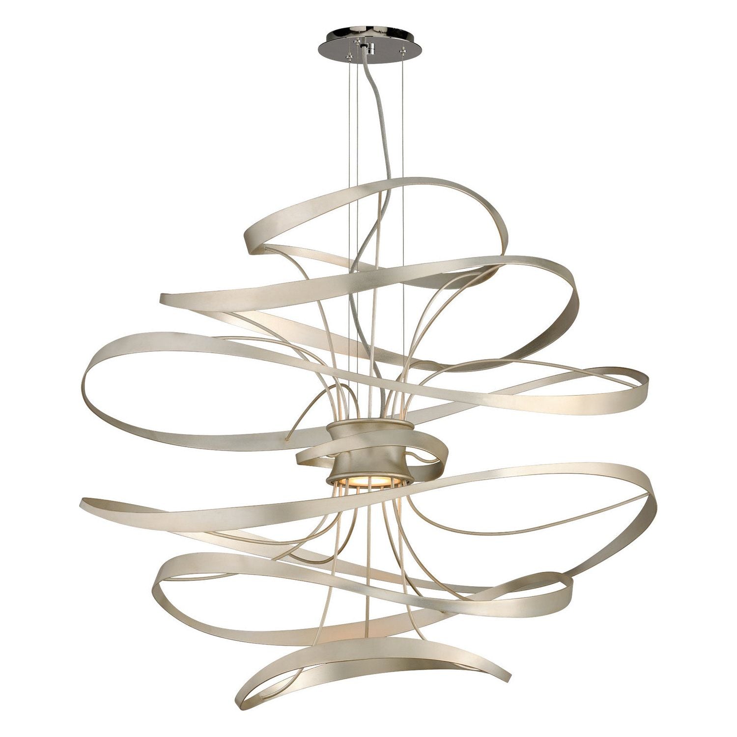 Corbett Lighting - 213-43-SL/SS - LED Chandelier - Calligraphy - Silver Leaf Polished Stainless