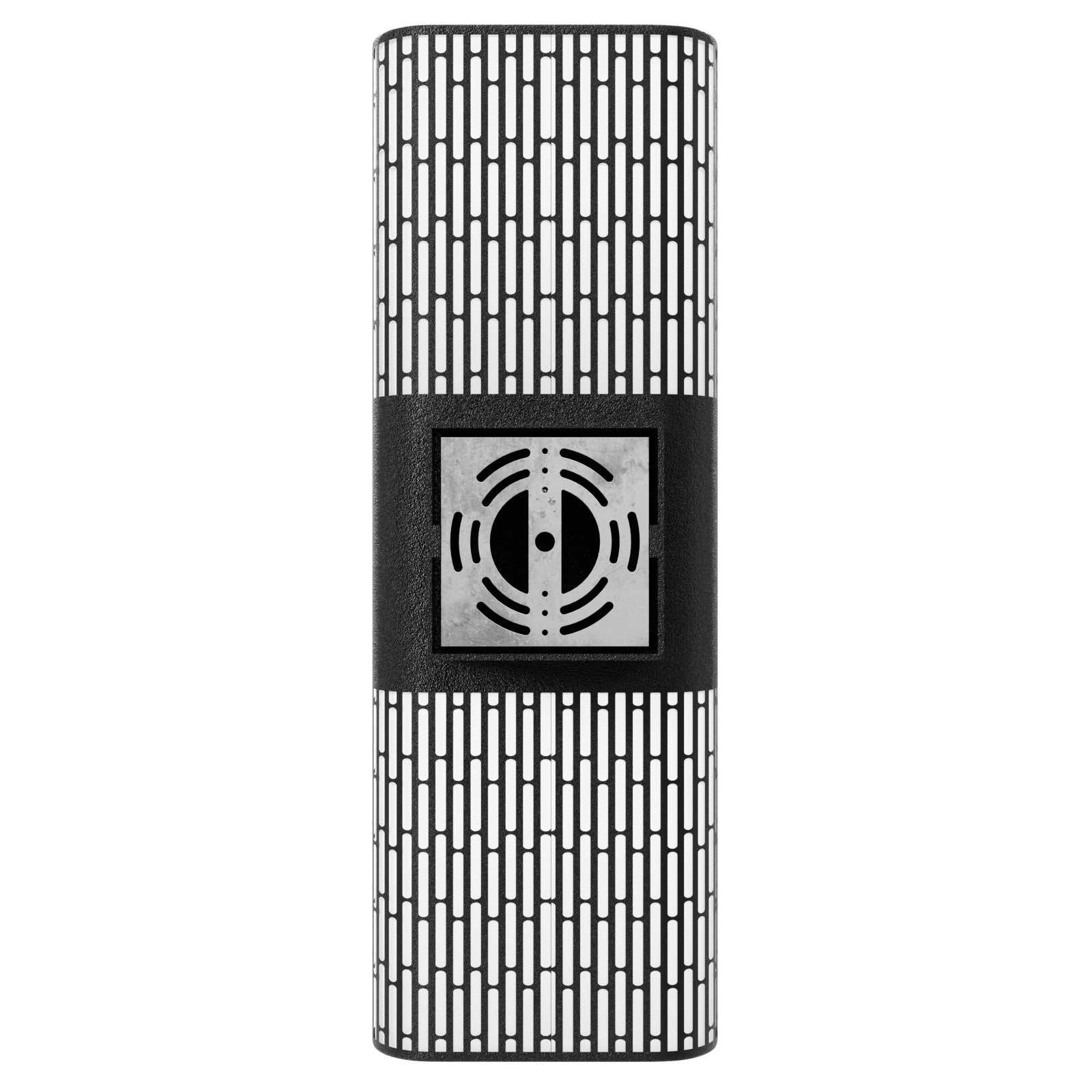 Avenue Outdoor LED Wall Sconce AV2318-BLK side profile — 3-inch depth, lattice face flush with black frame sides