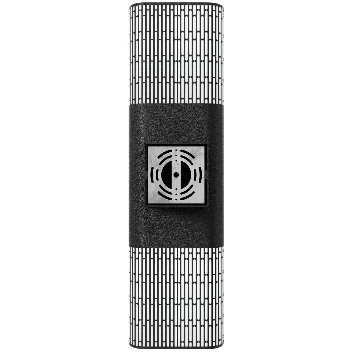 Avenue Outdoor LED Wall Sconce AV2324-BLK side profile — 3-inch depth, lattice face flush with black frame sides