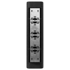 Panneau LED extérieur Avenue à 2 panneaux Murale AV2424-BLK installé dans une entrée de maison moderne — les deux panneaux sont éclairés par une lumière blanche chaude