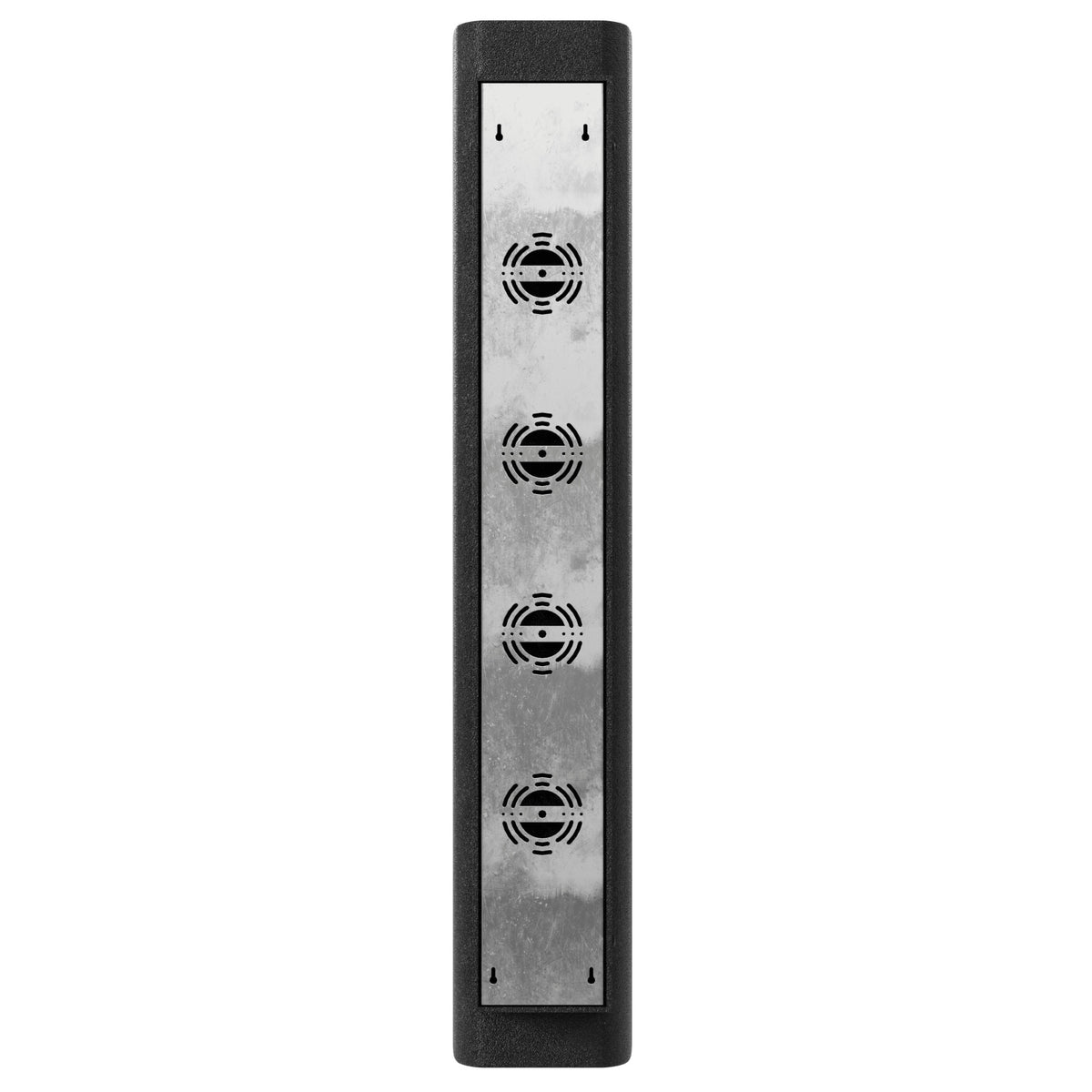 Avenue Outdoor 2-Panel LED Wall Sconce AV2436-BLK installed on modern home entry — both panels illuminated with warm white light