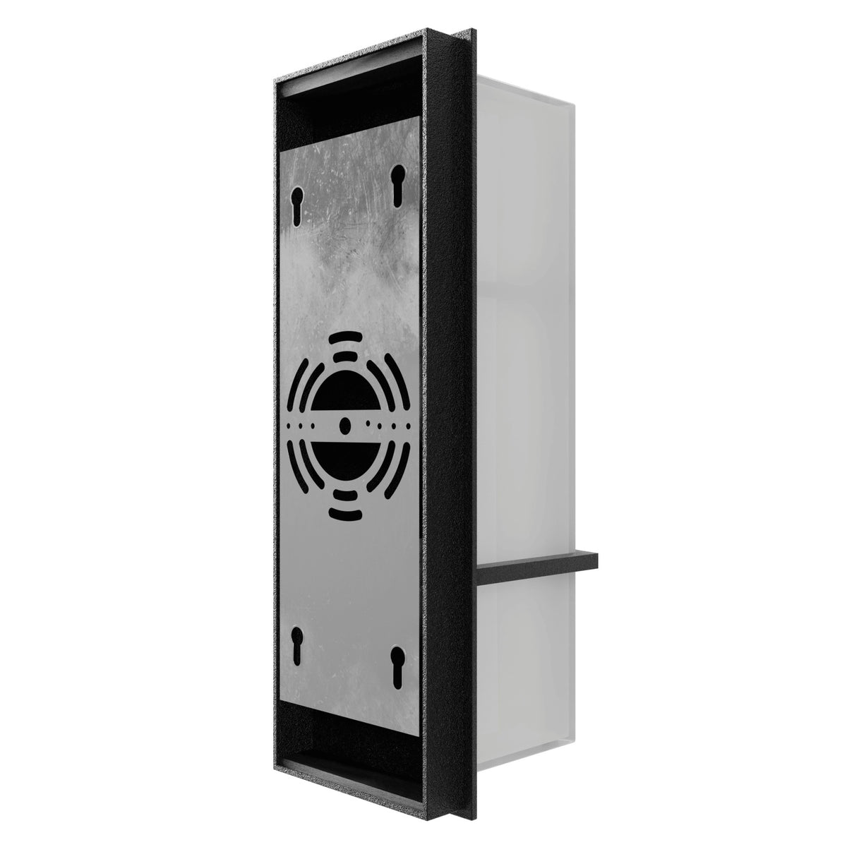 Avenue Outdoor Faux Wood Grain LED Wall Sconce AV2618-BLK side profile — 3-inch wall extension showing edge of wood-grain face panel