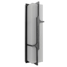 Avenue Outdoor Faux Wood Grain LED Wall Sconce AV2624-BLK three-quarter angle — warm wood-tone face contrasts with surrounding matte black frame