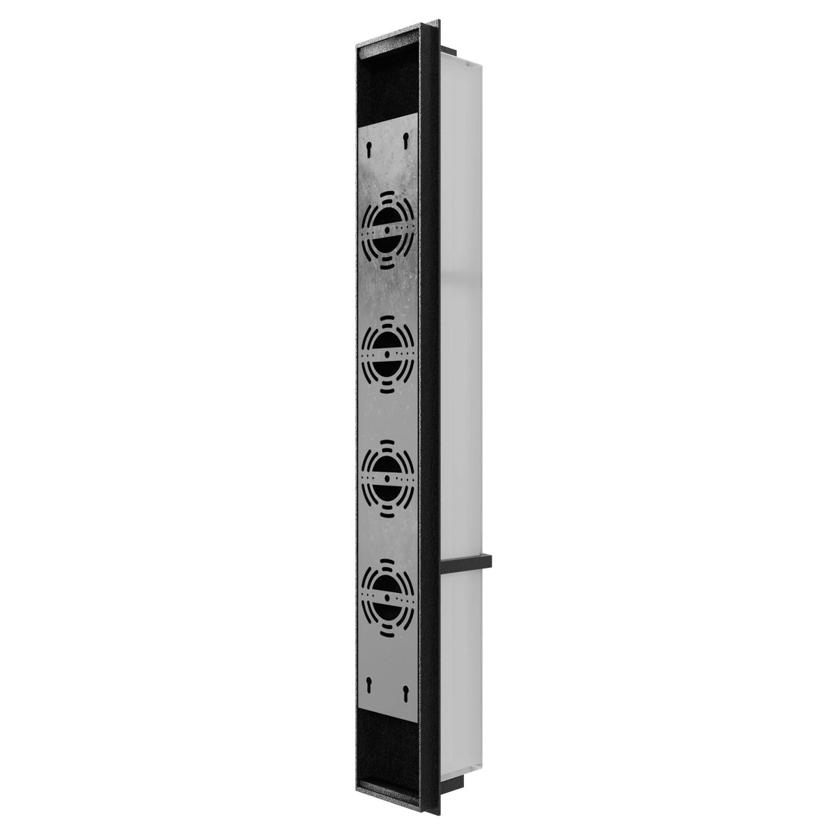 Avenue Outdoor Faux Wood Grain LED Wall Sconce AV2636-BLK side profile — 3-inch wall extension showing edge of wood-grain face panel