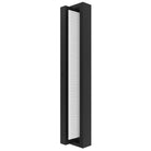 Panneau LED texturé extérieur Avenue Murale AV2918-BLK angle trois quarts — panneau avant texturé en relief avec une douce lueur sur un contour noir mat