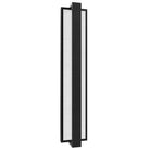 Panneau LED texturé extérieur Avenue Murale AV2924-BLK angle trois quarts — panneau avant texturé en relief avec une douce lueur sur un contour noir mat