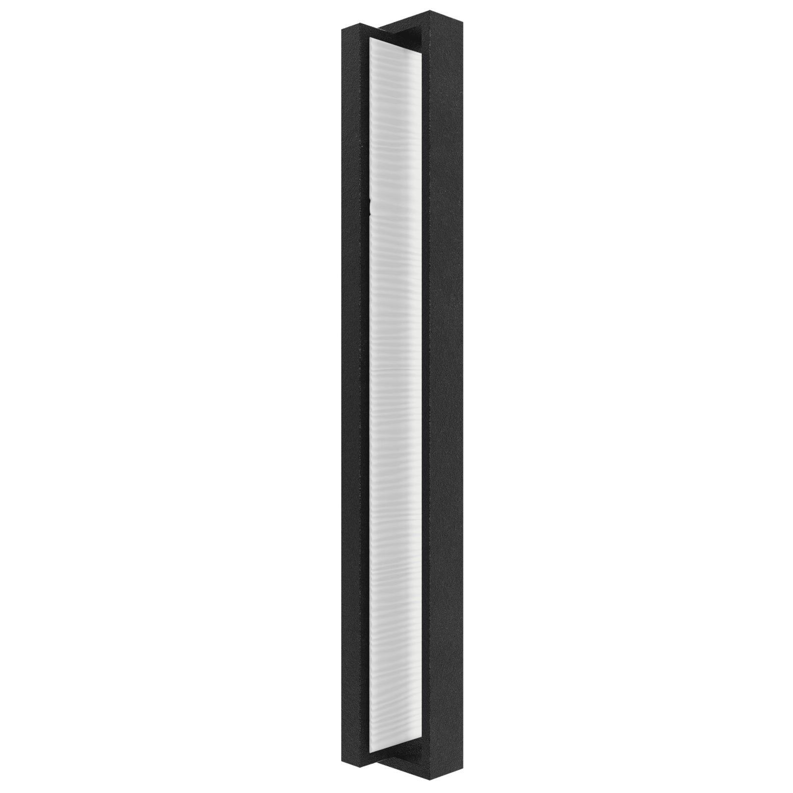 Avenue Outdoor Textured Panel LED Wall Sconce AV2924-BLK side profile — shows panel depth and 3-inch wall extension