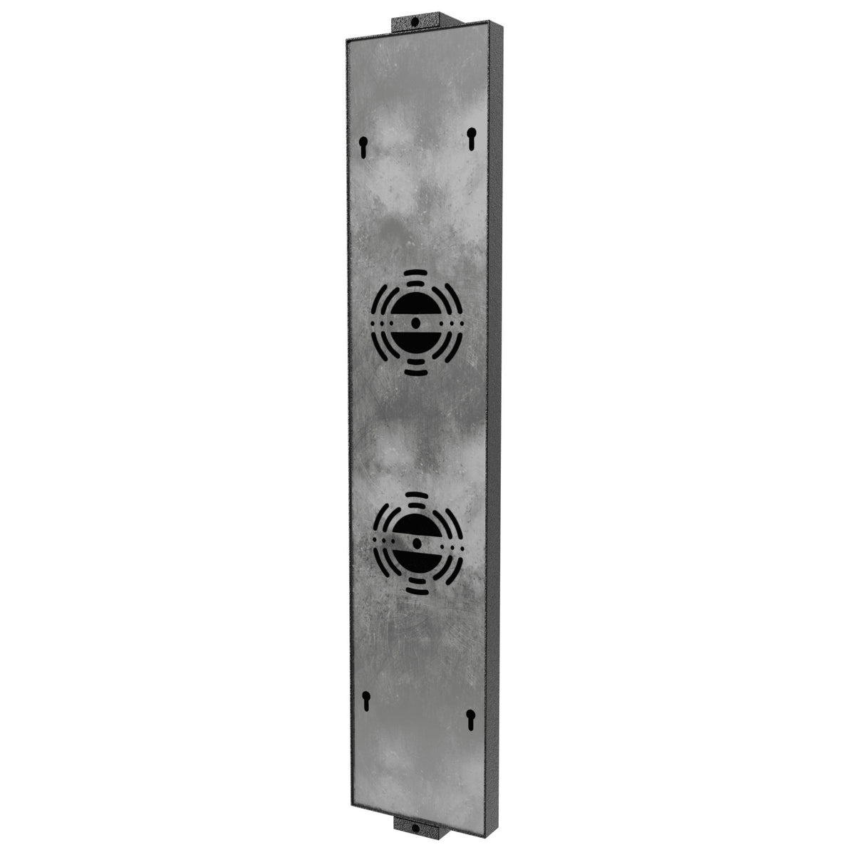 Avenue Outdoor Textured Panel LED Wall Sconce AV2924-BLK installed on modern exterior — warm diffused glow through textured face