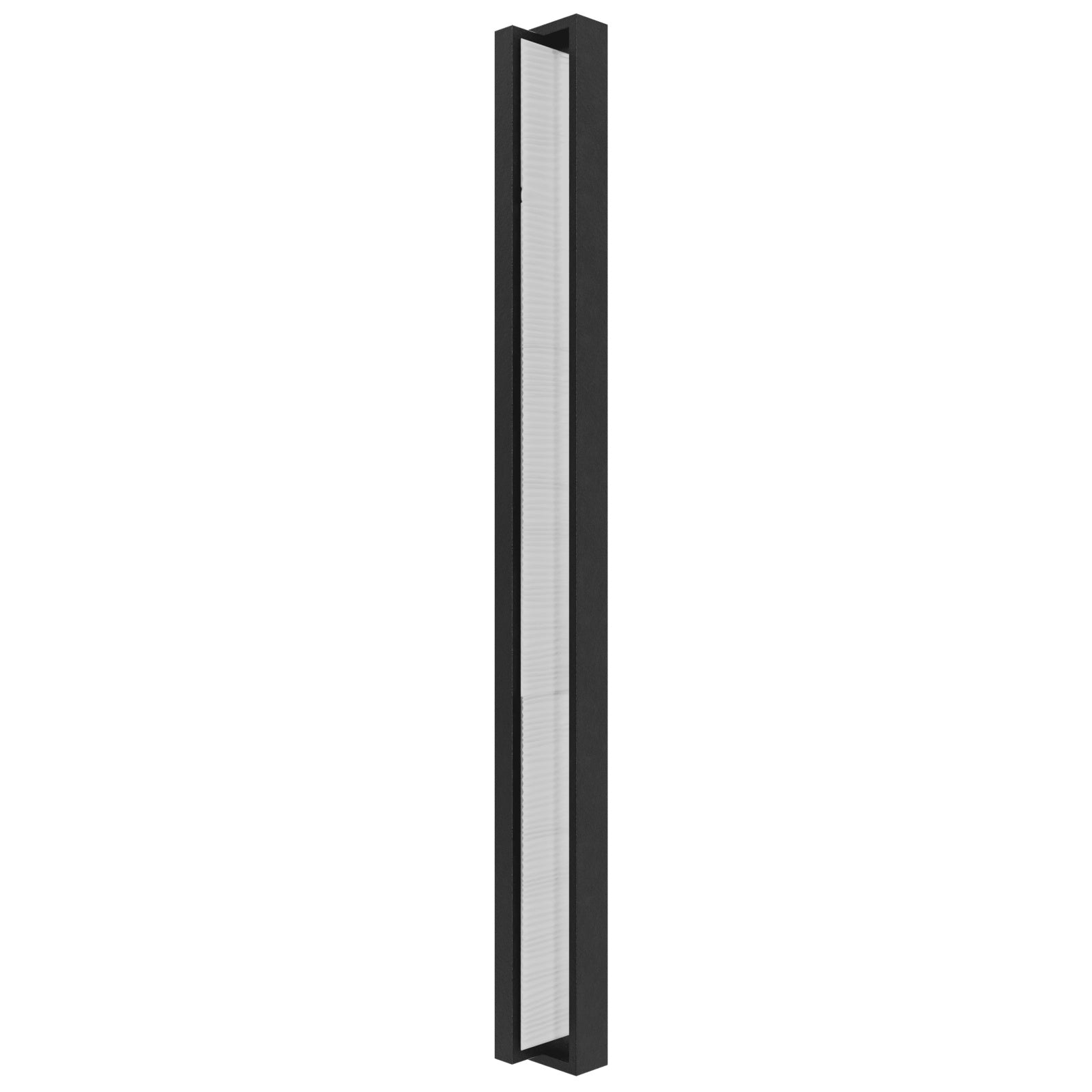 Avenue Outdoor Textured Panel LED Wall Sconce AV2936-BLK three-quarter angle — raised textured face panel glows softly against flat black surround