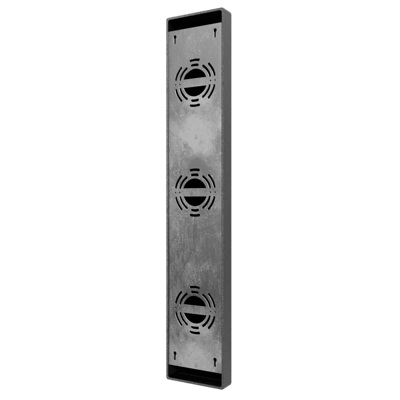 Panneau LED surélevé extérieur Avenue Murale Profil latéral AV3228-BLK — plaque arrière à finition noire avec panneau LED saillant visible en silhouette