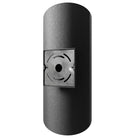 Avenue Outdoor Cylindrical LED Wall Sconce AV9896-BLK installed on exterior — black cylinder casting even ambient glow on surrounding wall