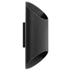Avenue Outdoor Cylindrical LED Wall Sconce AV9897-BLK side profile — 3-inch wall projection, black cylinder silhouette