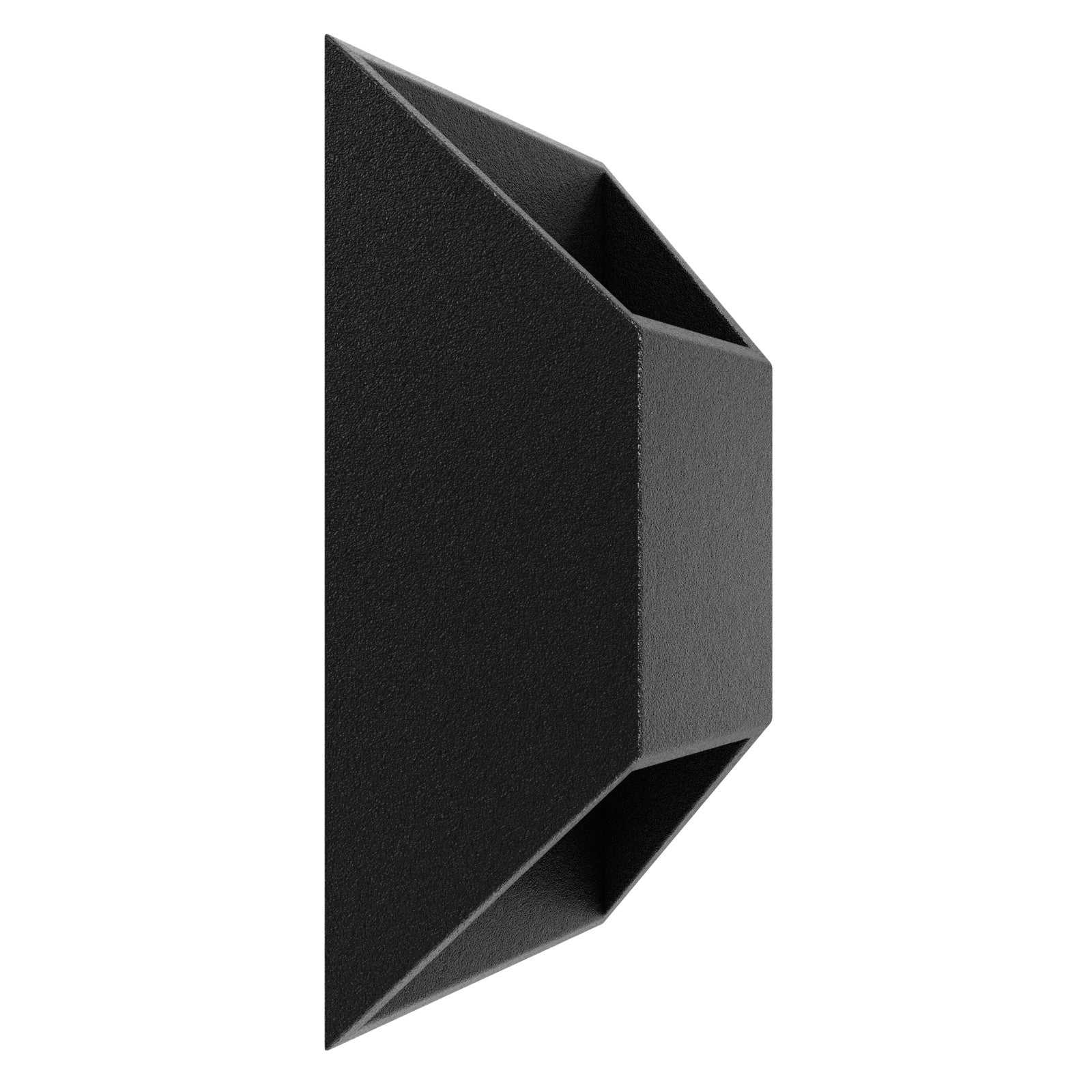Avenue Outdoor Large Cylindrique LED Murale AV9900-BLK angle trois-quarts — sa profondeur plus importante le distingue du modèle cylindrique fin à finition noire