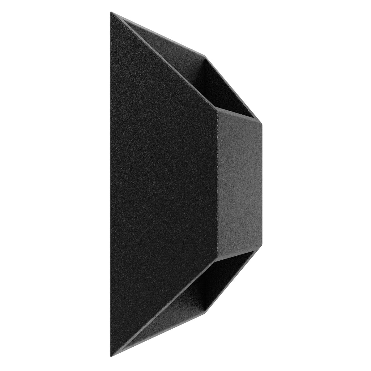 Avenue Outdoor Wide Cylindrical LED Wall Sconce AV9900-BLK three-quarter angle — wider depth distinguishes this from slim cylindrical, black finish