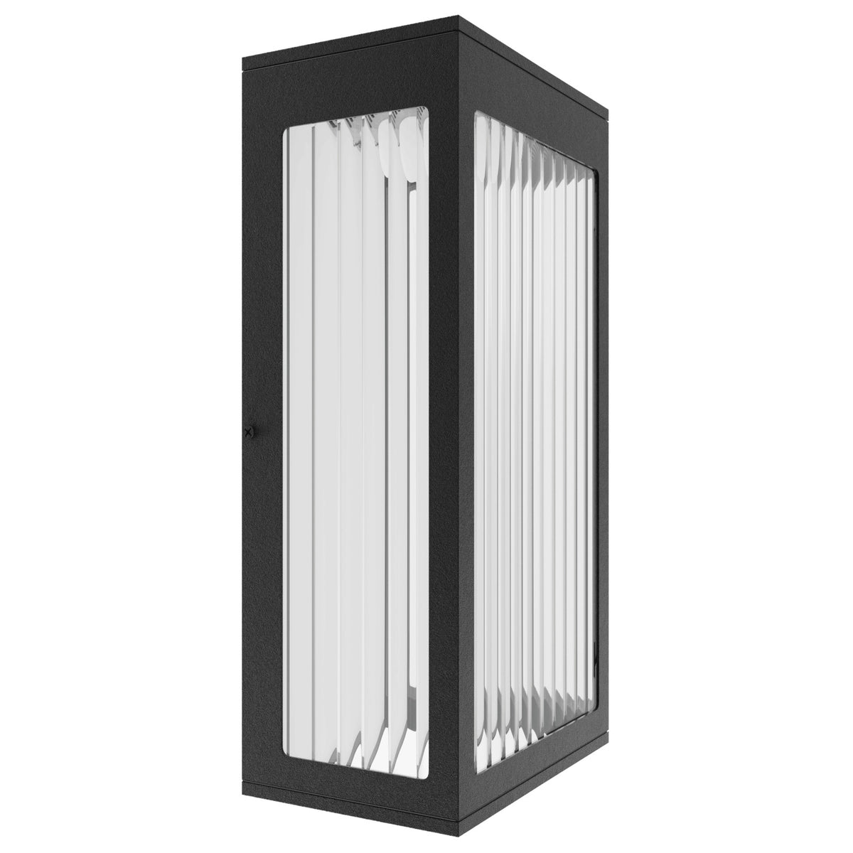 Avenue Outdoor Rectangular LED Wall Sconce AV9901-BLK side profile — low-profile 2-inch wall depth, black frame edge