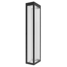 Avenue Outdoor Rectangular LED Wall Sconce AV9903-BLK three-quarter angle — black body with even LED illumination across rectangular face