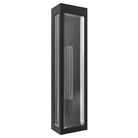 Boîte rectangulaire extérieure Avenue Murale AV9907-BLK vue de face — Cadre noir ajouré à 1 lumière de 61 cm (24 po) de hauteur, avec douille E26 apparente et fond blanc