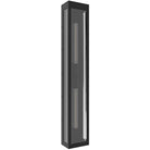 Boîte rectangulaire extérieure Avenue Murale AV9908-BLK vue de face — Cadre noir ajouré à 2 lumières de 91,4 cm (36 po) de hauteur avec douille E26 apparente et fond blanc