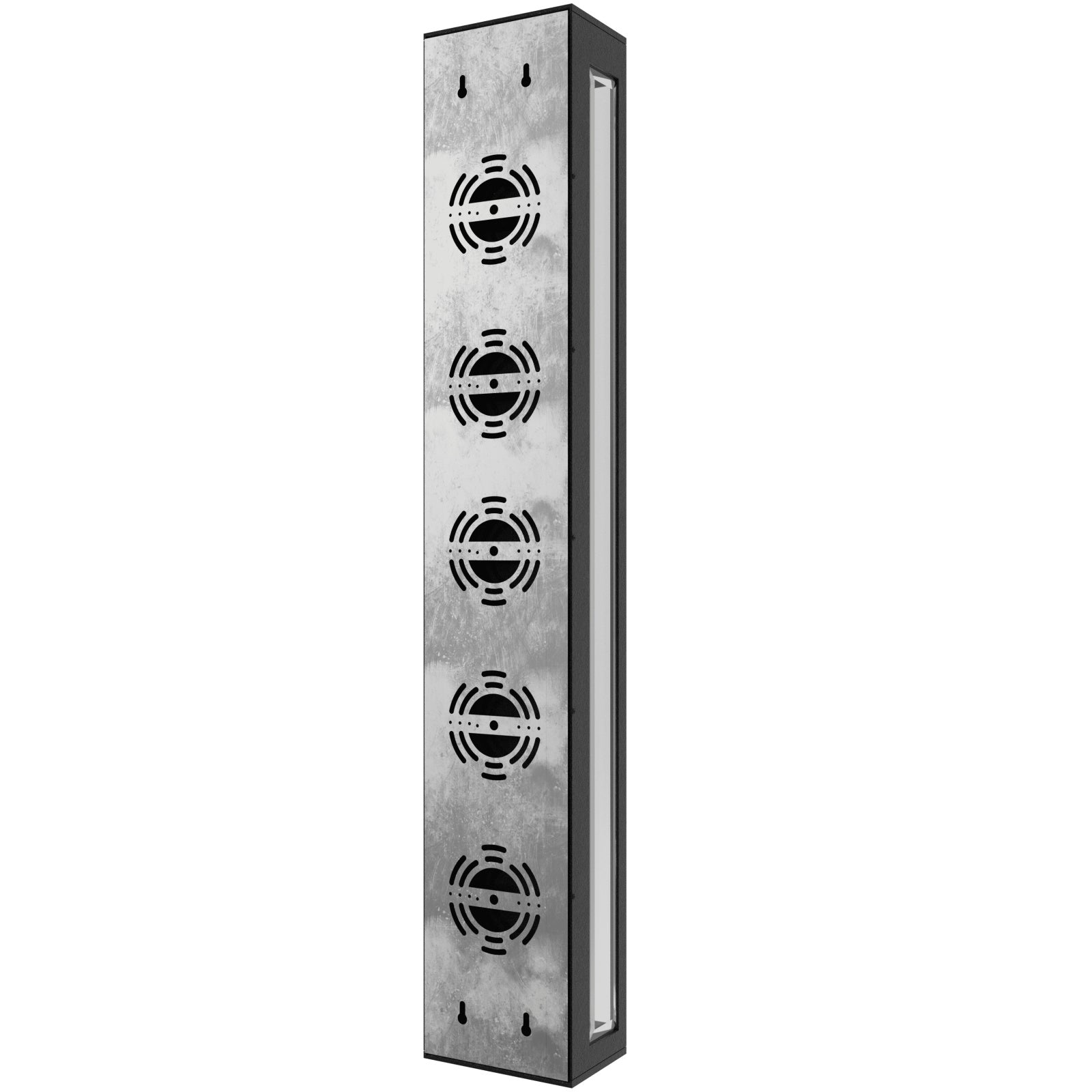 Boîte rectangulaire extérieure Avenue Murale Profil latéral AV9908-BLK — silhouette rectangulaire ouverte en forme de cage, projection murale de 10 cm