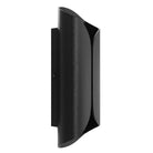Avenue Outdoor 6"W LED Wall Sconce AV9909-BLK three-quarter angle — slim black body with frosted LED face panel and flat mounting backplate