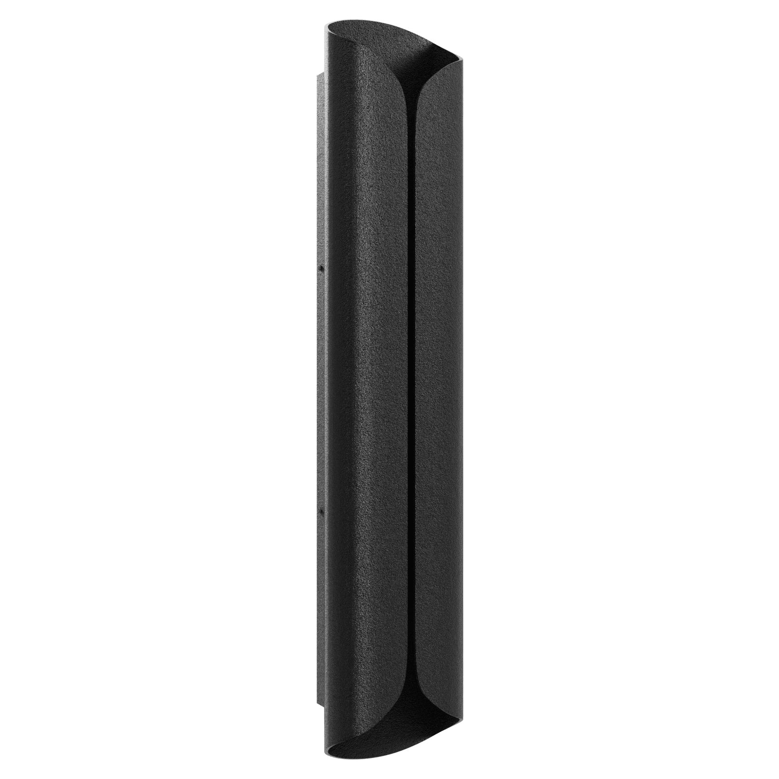 Avenue Outdoor 6"W LED Wall Sconce AV9911-BLK front view — 30"H black rectangle 6 inches wide with white LED face, white background