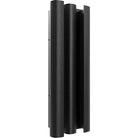 Avenue Outdoor LED 8"W Murale AV9913-BLK vue de face — Rectangle noir de 23 pouces de haut et 8 pouces de large avec façade LED dépolie et fond blanc