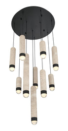 Eurofase 50130-016 Cambre LED Multi-Light Pendant in Matte Black