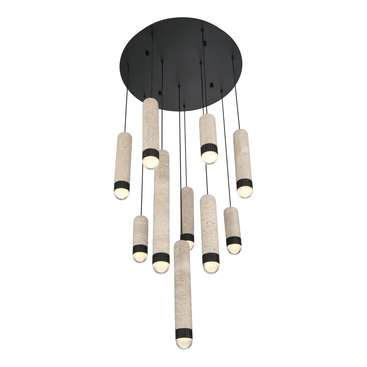 Europhase 50130-016 Cambre LED Suspendu multi-luminaire en noir mat