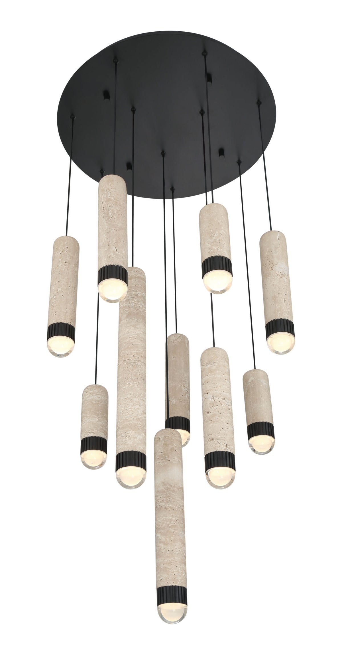Eurofase 50130-016 Cambre LED Multi-Light Pendant in Matte Black