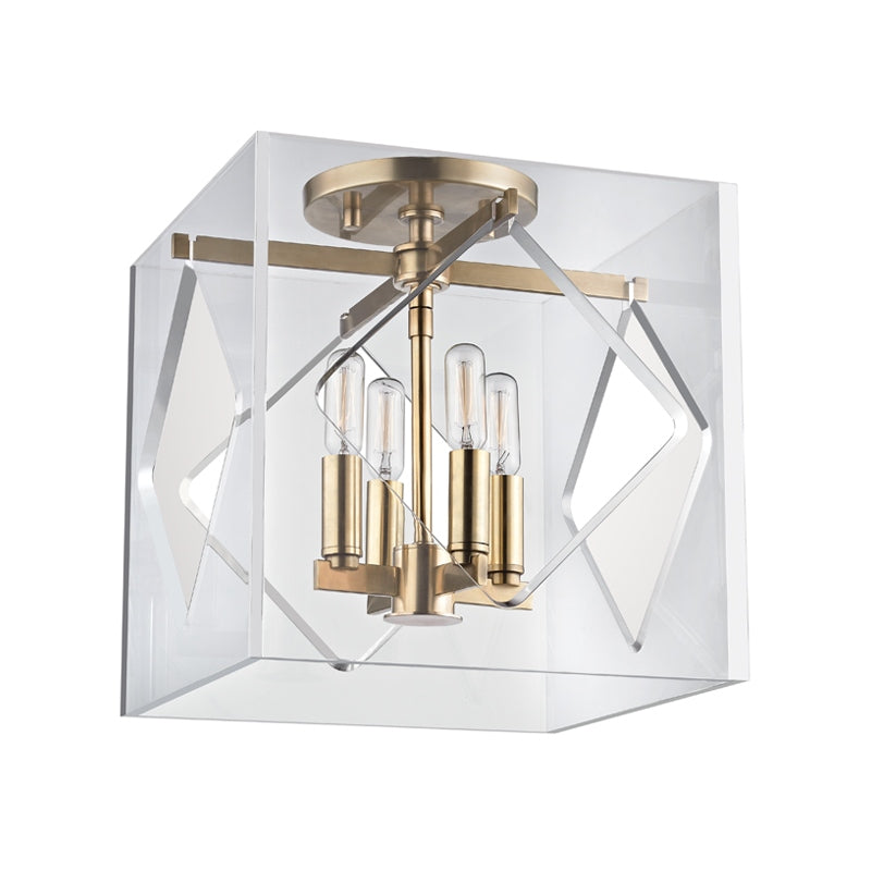 Hudson Valley Canada - 5912F-AGB - Four Light Semi Flush Mount - Travis - Aged Brass