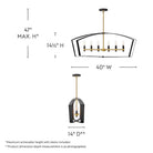 Lark 83645BK Sammi Linear Chandelier in Black