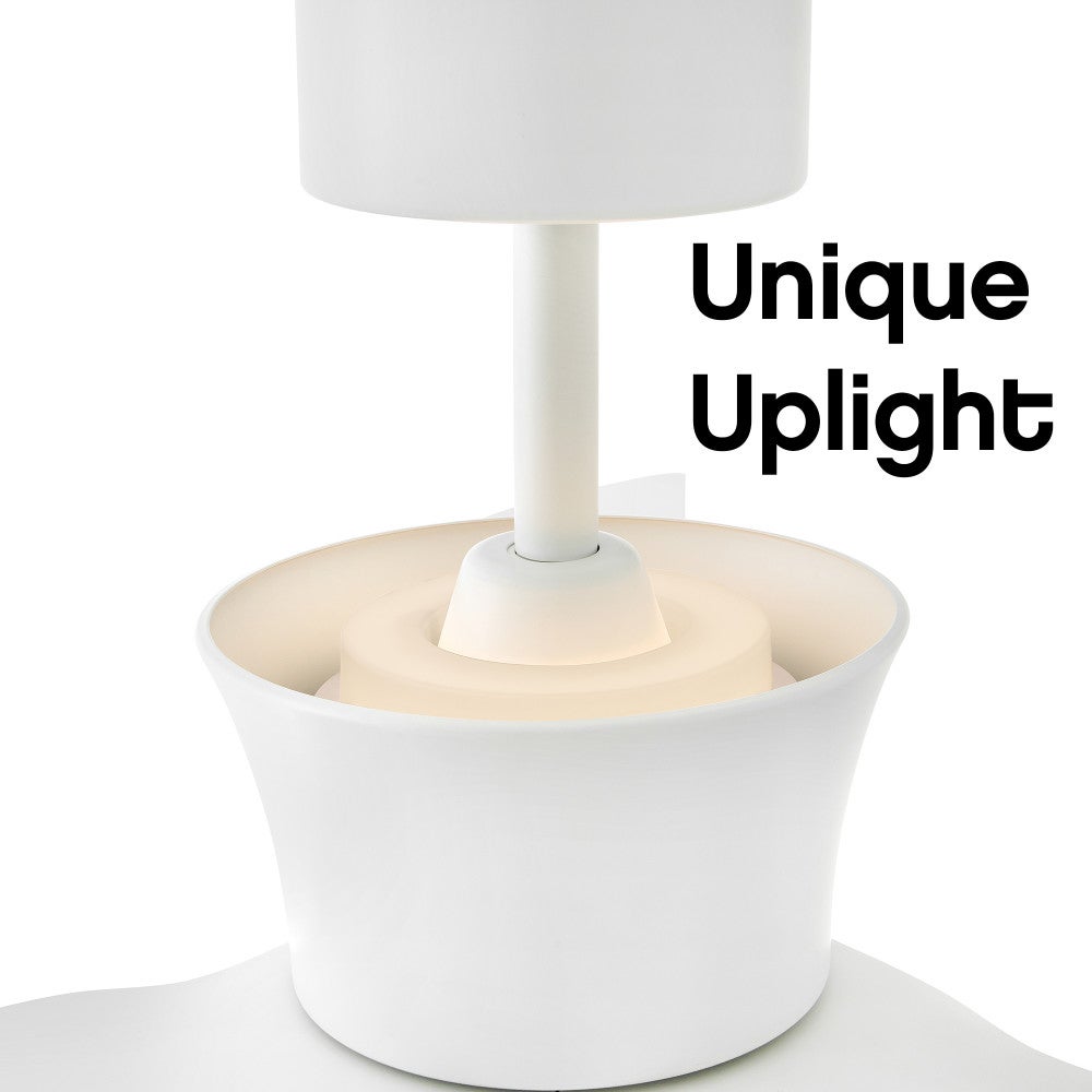Hinkley Lighting 910956FMW-LDD Vosh LED Smart Fan with Uplight in Matte White
