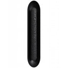 Avenue Outdoor Oval Capsule Natural Stone LED Wall Sconce AV5536-BLK front view — 36"H black oval aluminum frame with natural stone face, white background