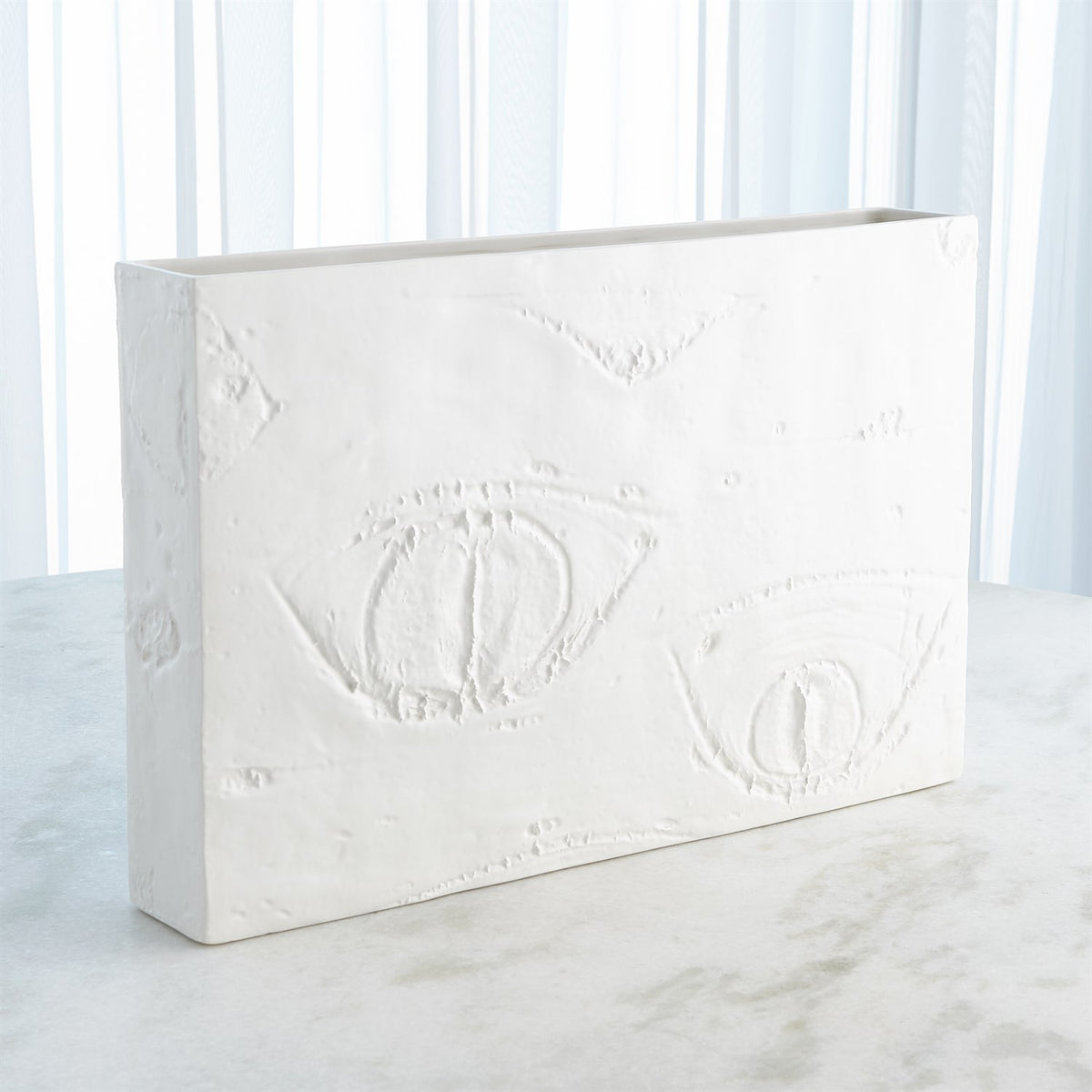 Tree Bark Texture Vase Matte White