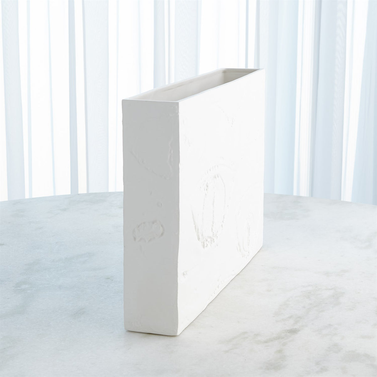 Tree Bark Texture Vase Matte White