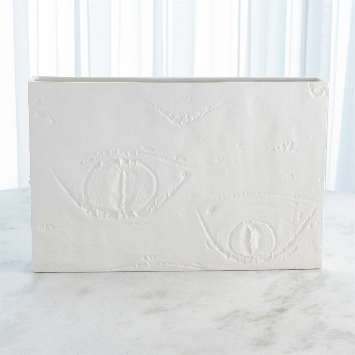 Tree Bark Texture Vase Matte White