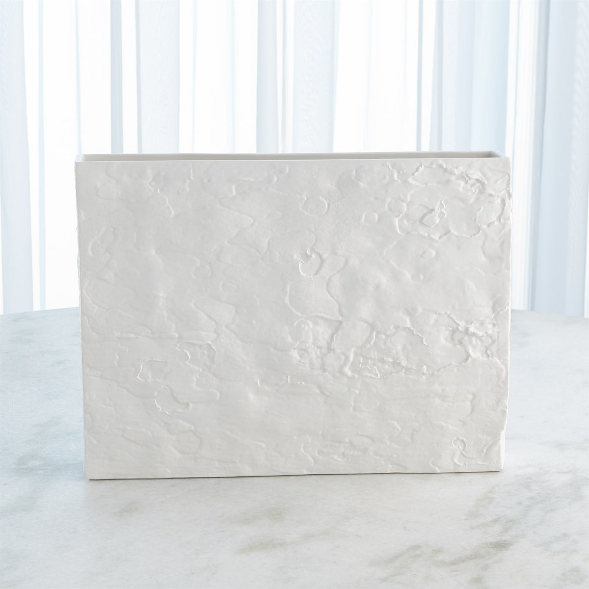 Tree Bark Texture Vase Matte White