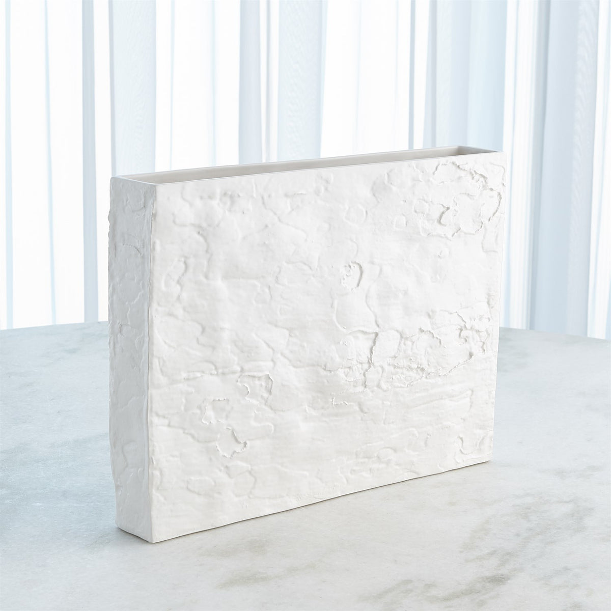 Tree Bark Texture Vase Matte White