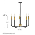 Lark 83634BK-LCB Austen Rope Wrapped Chandelier in Black